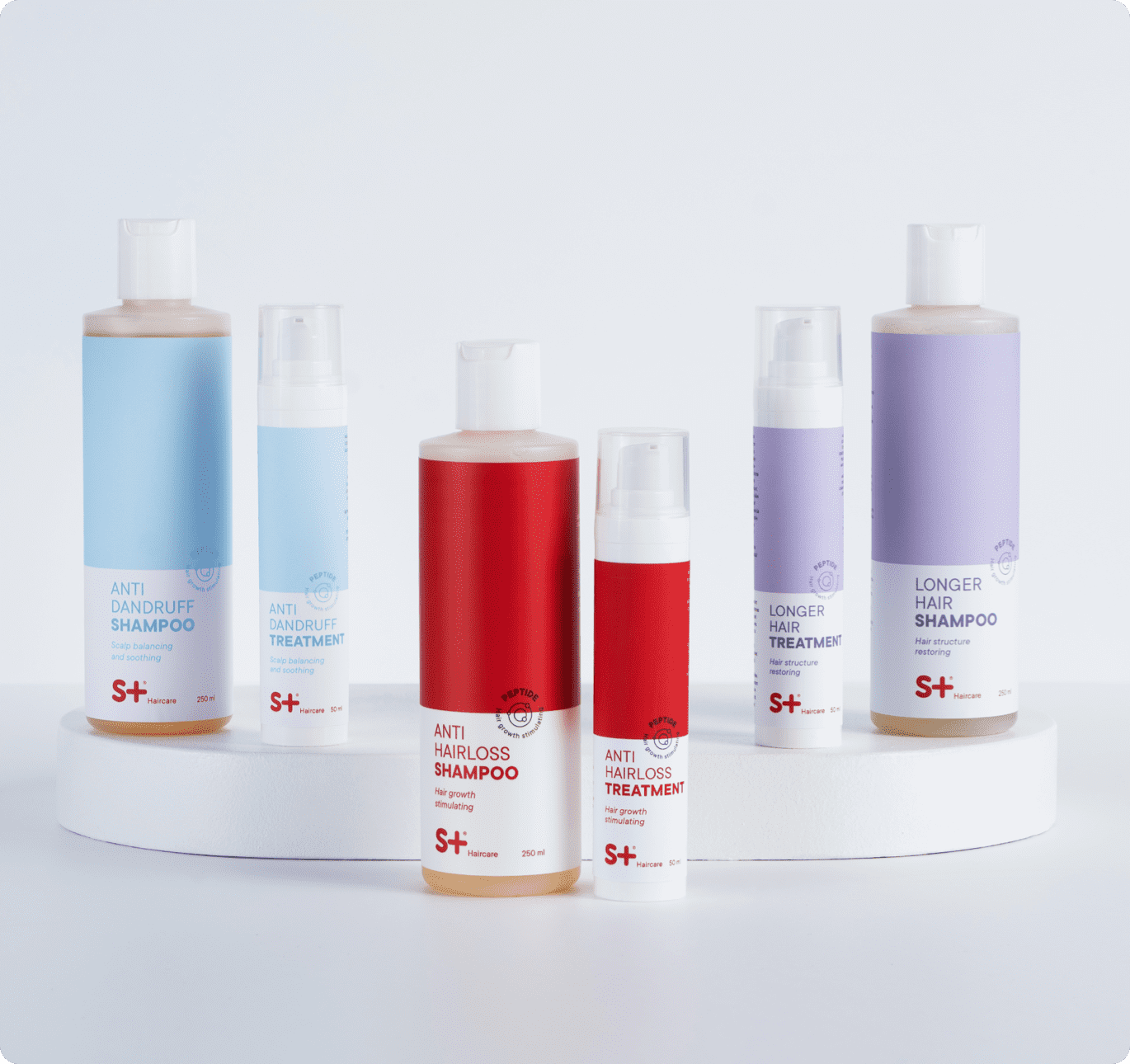 juuksekasvu soodustavate peptiididega tooted S+ Haircare